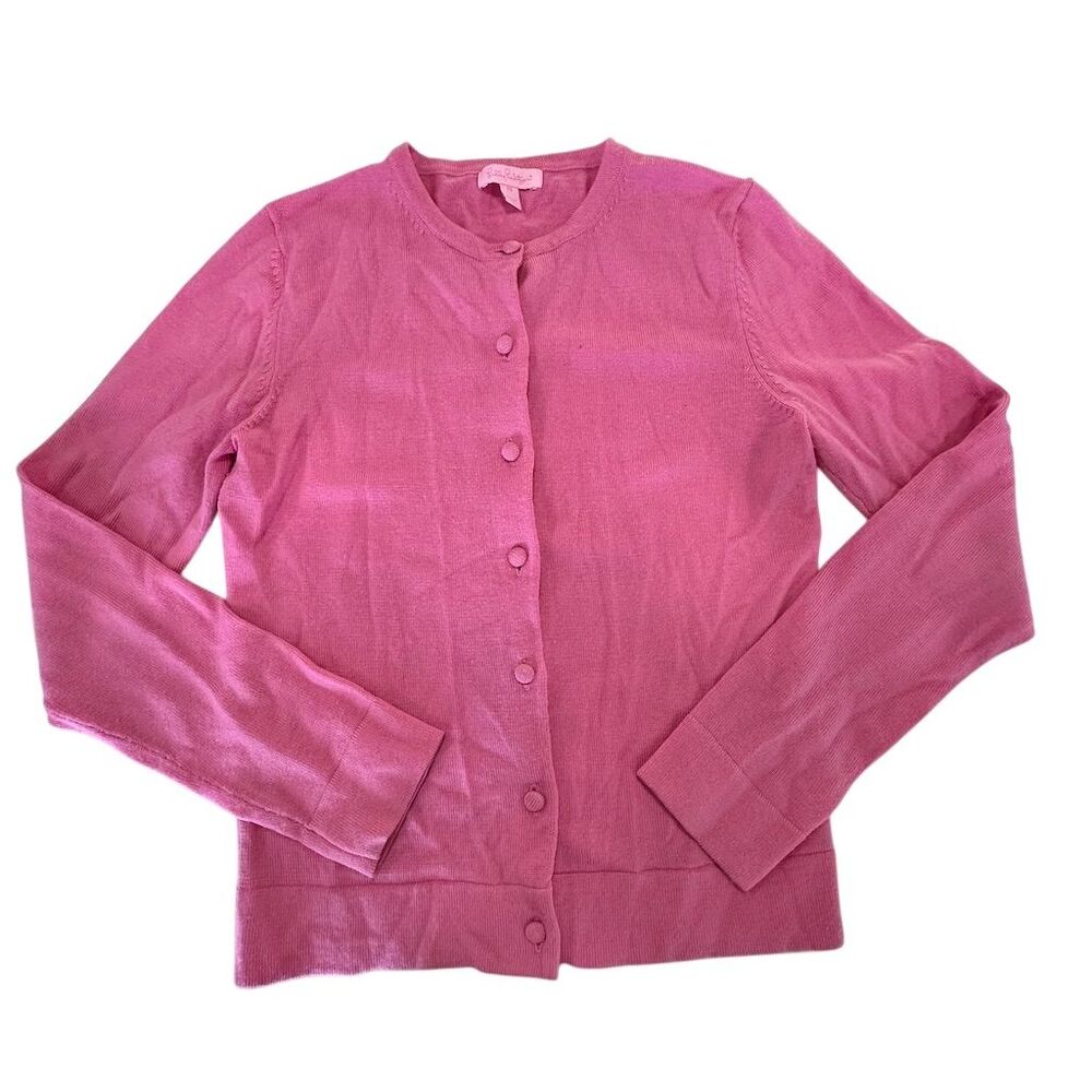 Lilly Pulitzer Women's Sz XS Pink Cardigan Sweater Button-Up Long Sleeve